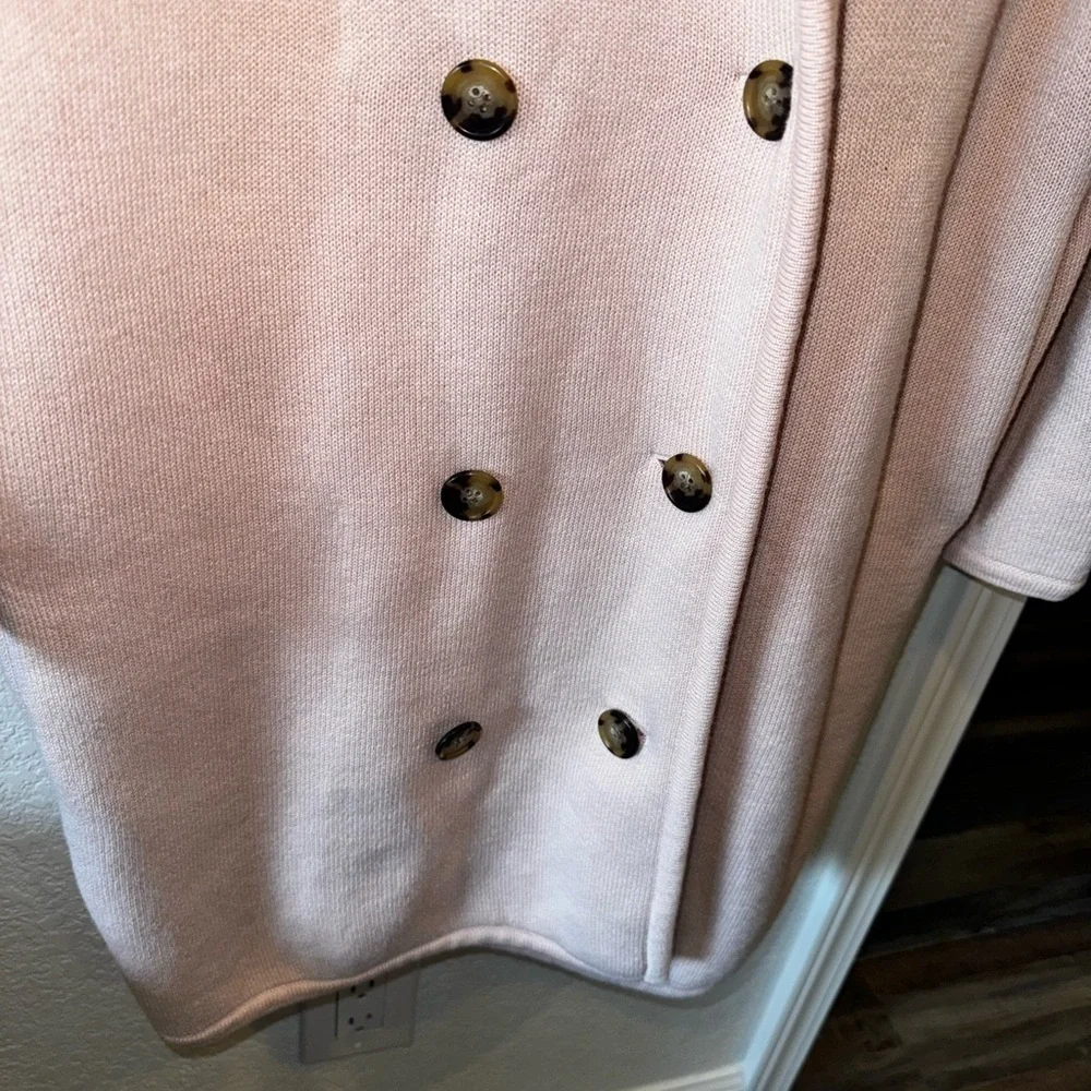 Collection J. Crew Pink Knit Longline Wool Blend Double Breasted Coat Jacket S